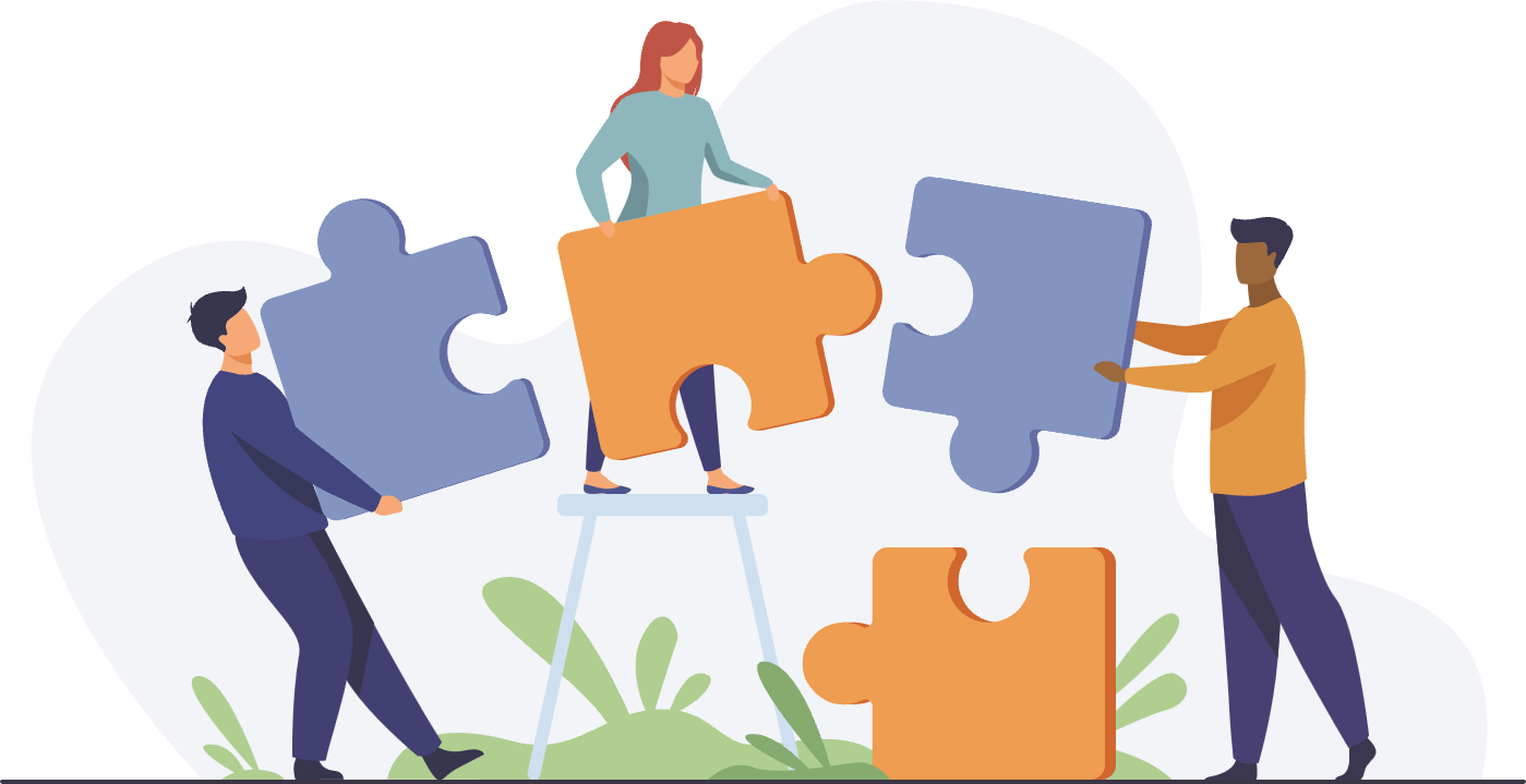 Partners — puzzle pieces illustration